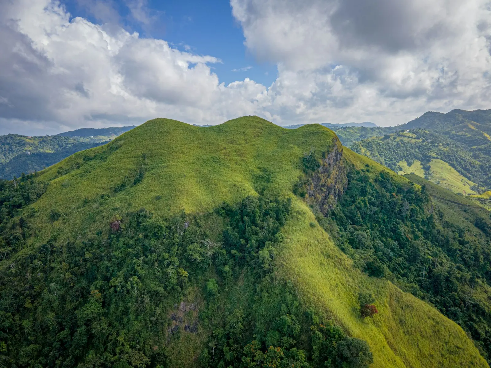 Green peaks around Cerro Mime in Orocovis, Puerto Rico